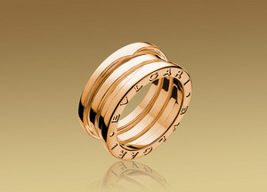 BVLGARI B.ZERO1 3-band ring in 18kt pink gold.