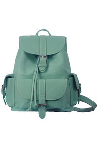 Magnetic Button Multi-pockets Mint Green Backbag