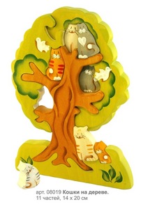 Паззл Кошки на дереве от Сказки дерева