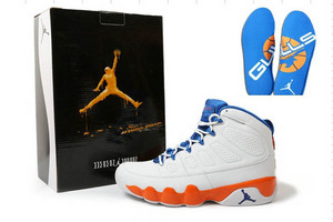 "Fontay Montana" Custom: Michael Shoes Jordan 9 Retro Basketball - White/Blue/Orange