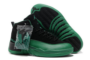 Men Suede Air Jordan 12 Dark Green and Black - NBA Sport Shoes