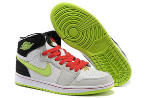 Mens Jordan 1 Retro 93:Electric Green/White/Black/Neutral Grey