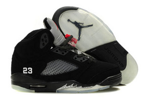 Air Jordan 5 Kids Size Athletic Sneaker with Grey and Black White Color