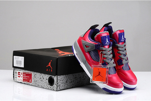 Nike Shoes Jordan 4 with Women Size - Pink Foil & White Cement/Grey/Electric Purple (More Choices)