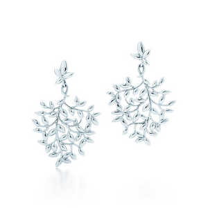 Tiffany Olive Leaf Drop Earrings