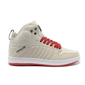 Mens Beige Red/White Supra S1W Stevie Williams Skate Mid Tops Shoes