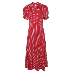 Вечернее платье в стиле 50-х «Эмми», Красное в горошек.