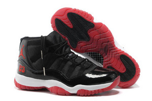 Retro Jordan 11 Playoffs Bred Red and Black Men Sneakers - Bin 23