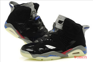 Heads Up: Jordan 6 Colorways "Black/Grey/Blue" Female Sport Sneaker Glow in Dark