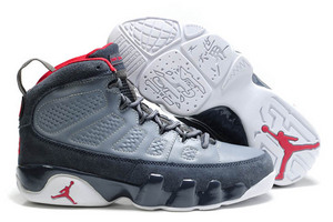 Jordan IX9 Retro Sneaker Suede GreyRedWhite