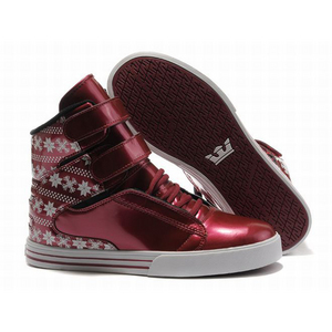 Supra TK Society High Tops Burgundy/White/Pattern Men's