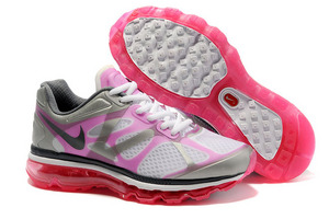 Nike Air Max 2012 White Pink Flash Silver Dark Grey-Womens