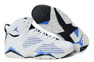 Jordan 7 (VII) Embroidery White Black Blue Nike Womens Size Shoes