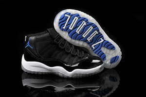 Jordan 11 Black White Blue Nike Kids New Shoes