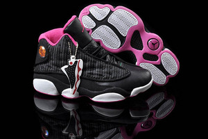 Nike Women Jordans 13 Pink and Black White