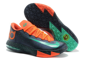 Female KD VI Mint Speckle Glow Dark Black Green Glow Mint Orange New Shoes
