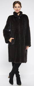 Black mink fur coat