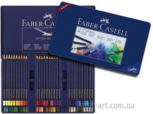 Карандаши акварельные Art Grip в наборе 60 цветов в металлической коробке Faber Castell