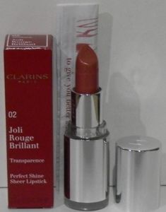 Clarins Joli Rouge Brilliant Perfect Shine Sheer Lipstick 02 Rhubarb