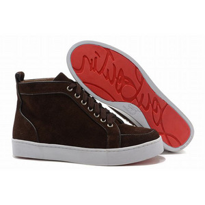 Christian Louboutin Rantus Orlato High Top Womens Sneakers Brown Suede