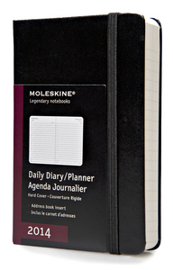 Moleskine Diar 2014 На каждый день, корманный формат, твердый переплет (цвет красный, черный)