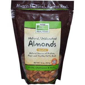 Now Foods, Real Food, Natural, Unblanched Almonds