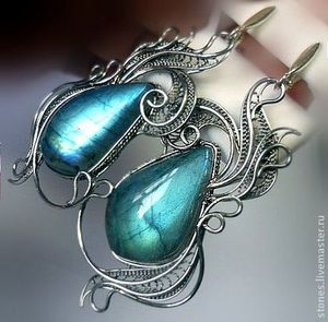 Серьги " СИЯНИЕ КАМНЯ" (лабрадор).