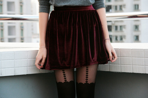 вельветовая юбочка с высокой талией!