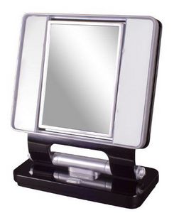 Lighted makeup mirror