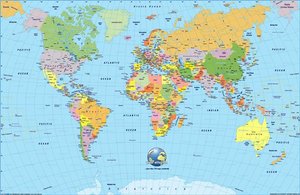 Стиральная карта мира