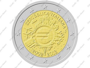 2 Евро Италии 2012г (10 лет Евросоюзу)