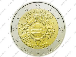 2 Евро Словакии 2012г (10 лет Евросоюзу)