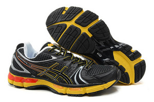 Mens Asics Gel Kayano 18 Black Yellow Shoes