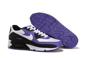 Male Style Nike Air Max 90 White/Purple/Black Color Sports Sneakers