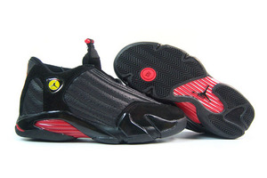 Women Air Jordan XIV Black and Red - Leather/Suede