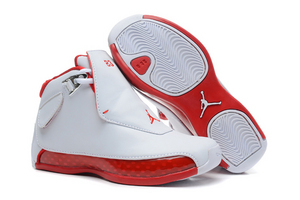 Air Jordan Basketball Shoes For Kids Retro 18 Original OG White Varsity Red