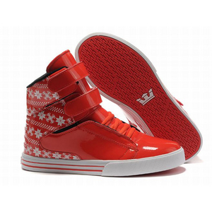 Supra TK Society High Tops Red/White/Pattern Women's