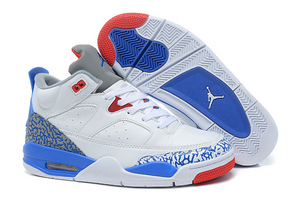 New Size Men Low Nike "Son of Mars" Nike Jordan Low Inspired Colorways Cement White and True Blue/Fire Red/Cement Grey