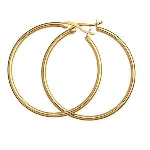 Обычные серебряные серьги-кольца, диаметром 3-4 см, но с нормальной застежкой (как на фото или подобного плана).