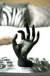 Hand Painted Astrological Palm Reading Ring and Jewelry Holder / Display