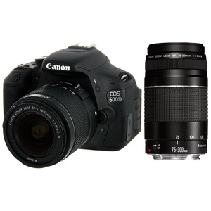 Фотоаппарат зеркальный Canon EOS 600D Kit 18-55 DC + 75-300 DC Black