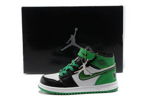 Nike Air Jordan 1 Kids Basketball Shoes-Green/White/Black