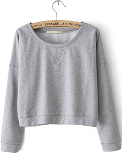 grey cropped sweatshirt