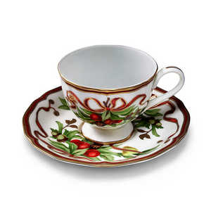 Tiffany Holiday cup and saucer in porcelain