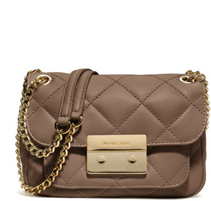 Michael Kors Brown Small Sloan Quilted Shoulder Bag