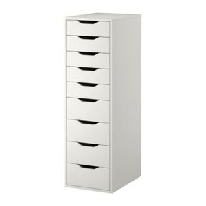 ALEX  - White Drawer unit with 9 drawers