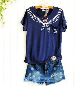 Футболка в морском стиле