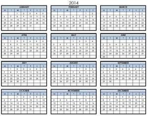 Календарик на 2014 год