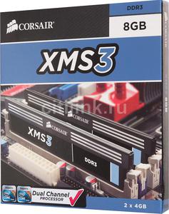 Модуль памяти CORSAIR XMS3 CMX8GX3M2A1600C11 DDR3- 2x 4Гб, 1600, DIMM, Ret