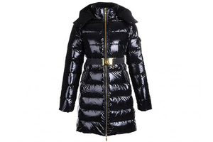 Moncler Women Mokacine Long Down Coat Shiny Black